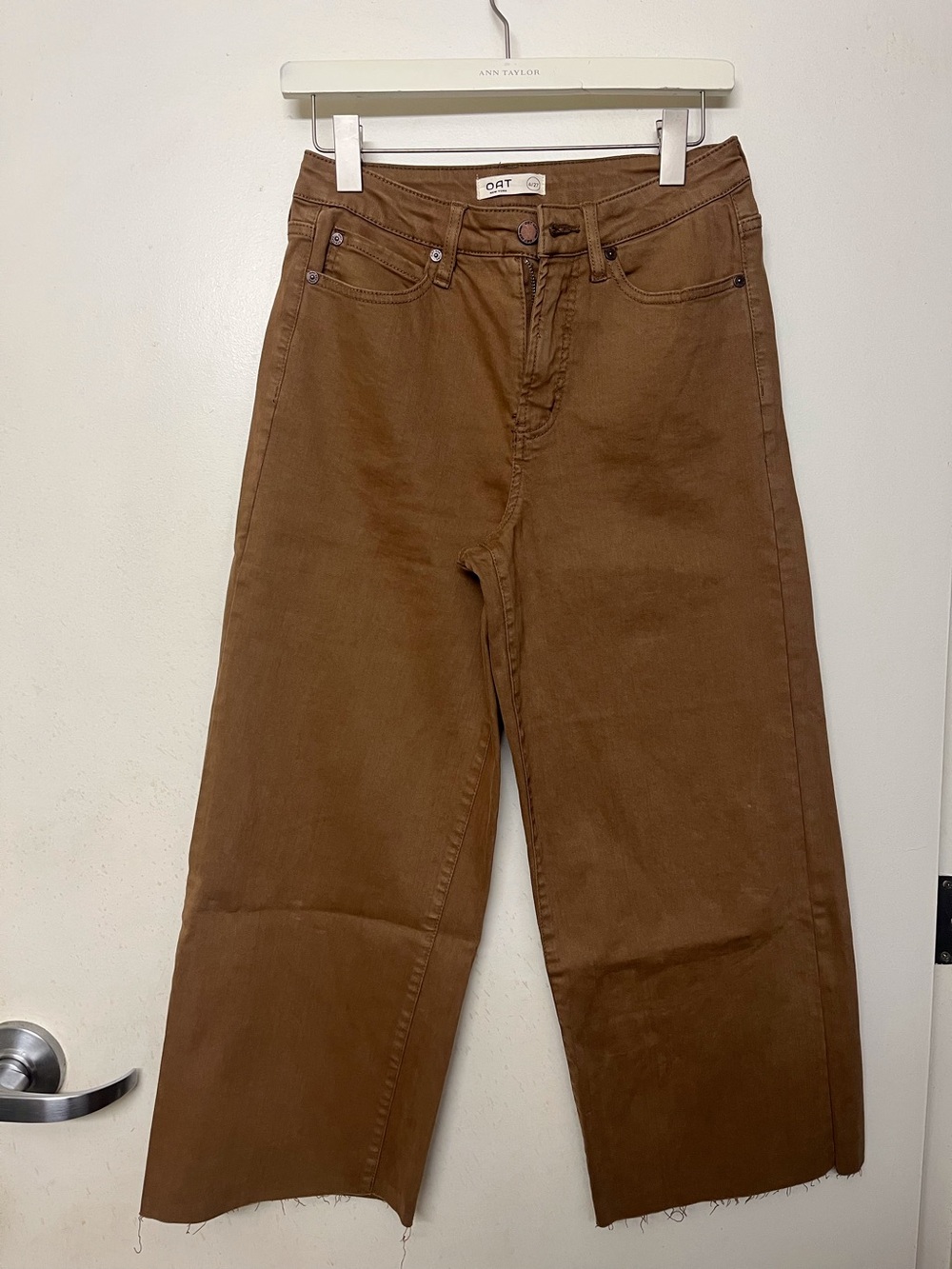 Oat New York Wide Leg High-Rise Jeans - Brown